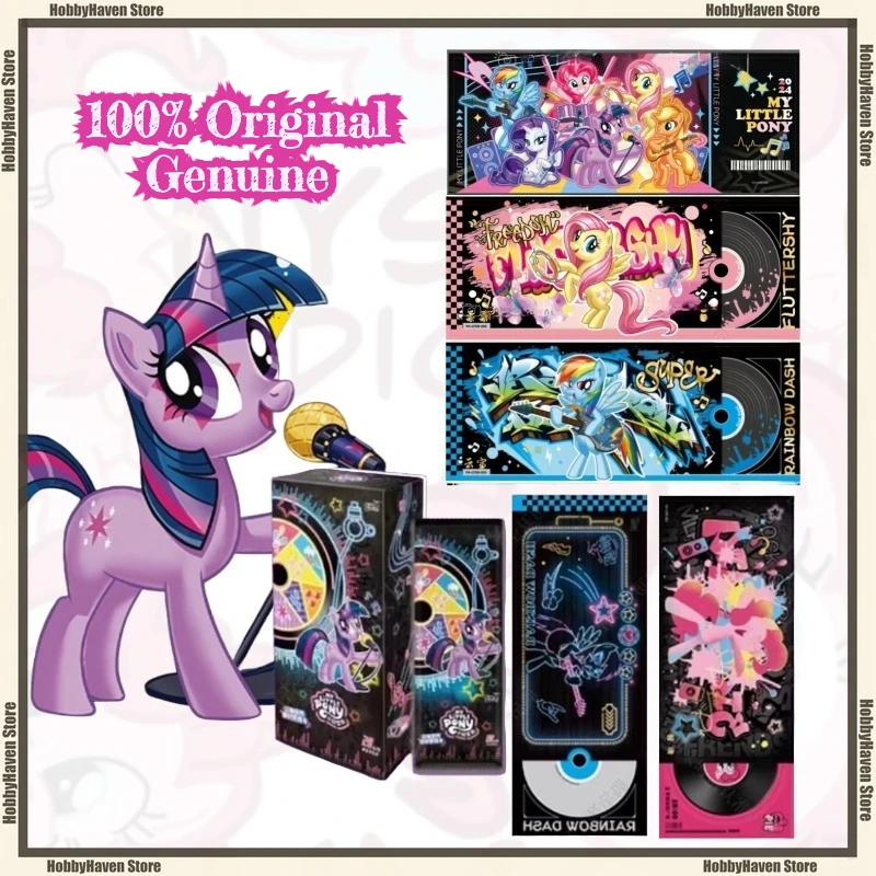 

В наличии Card Tour My Little Pony Лазерная билетная карта Сияющие заметки Официальная подлинная периферийная маленькая коллекция карт Подарок