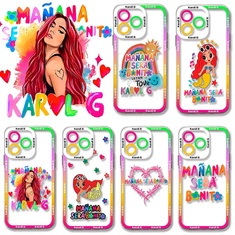 Karol G Manana Clear Phone Case For Samsung Galaxy A54 A34 A24 A14 A13 A53 A33 A73 A23 A05 A05S A72 A52 A52S A32 A22 A12 A51 A71