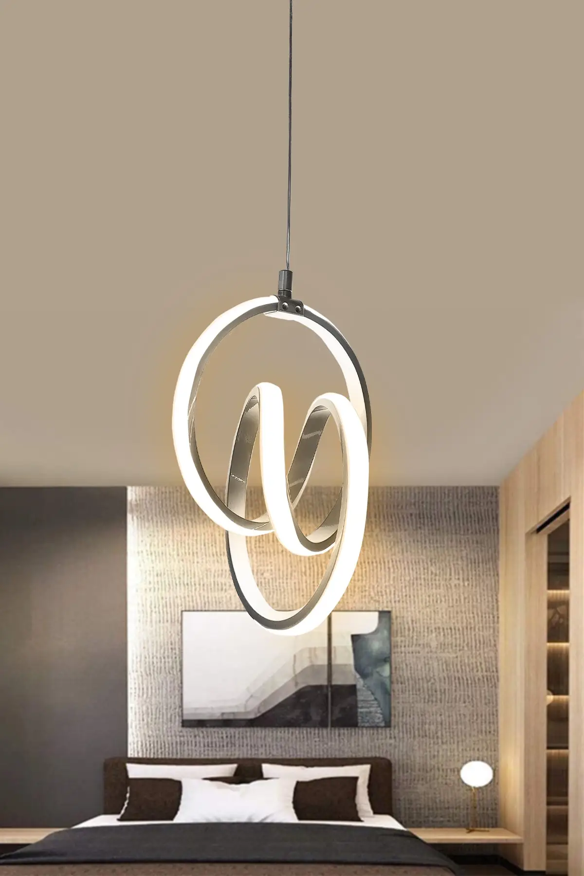 Full Led chandelier Modern pendant silver case day light Led chandelier 1 year warranty Led chandelier