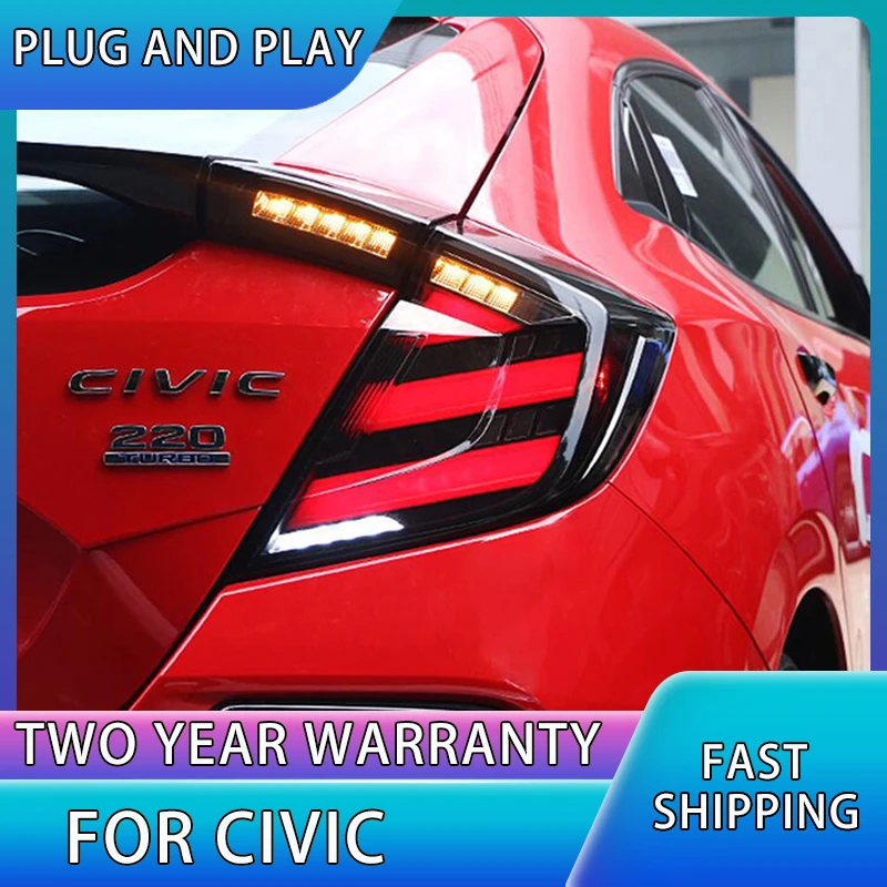 Car Styling for HONDA CIVIC X 10th Hatchback LED tail light CIVIC LED Rear Lamp DRL+Brake Trunk LIGH