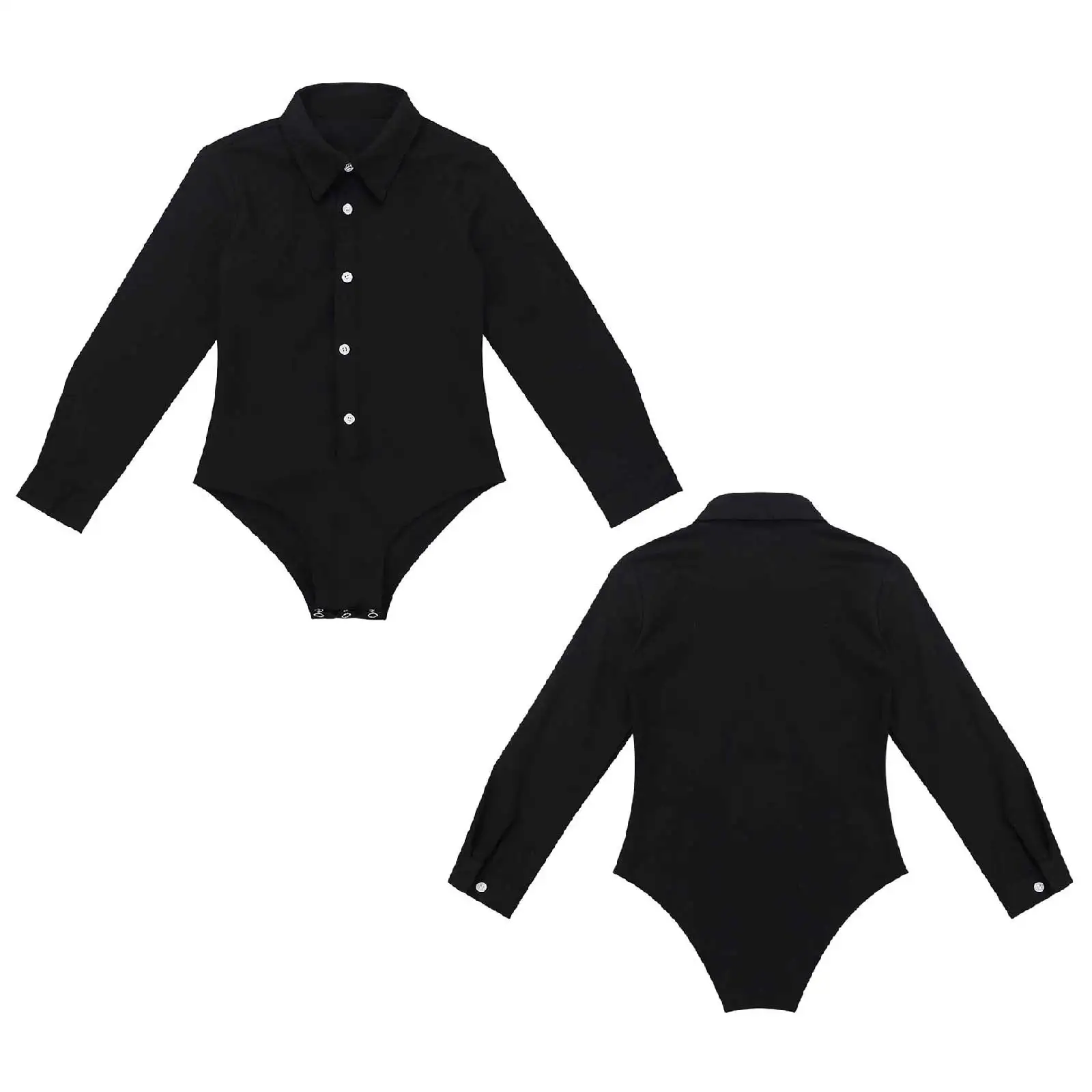 Boys Shirt Leotard Gentleman Bodysuit Modern Latin Dance Wear Kids Shirts Bodysuit for Chacha Dance Costumes Tango Lapel Romper