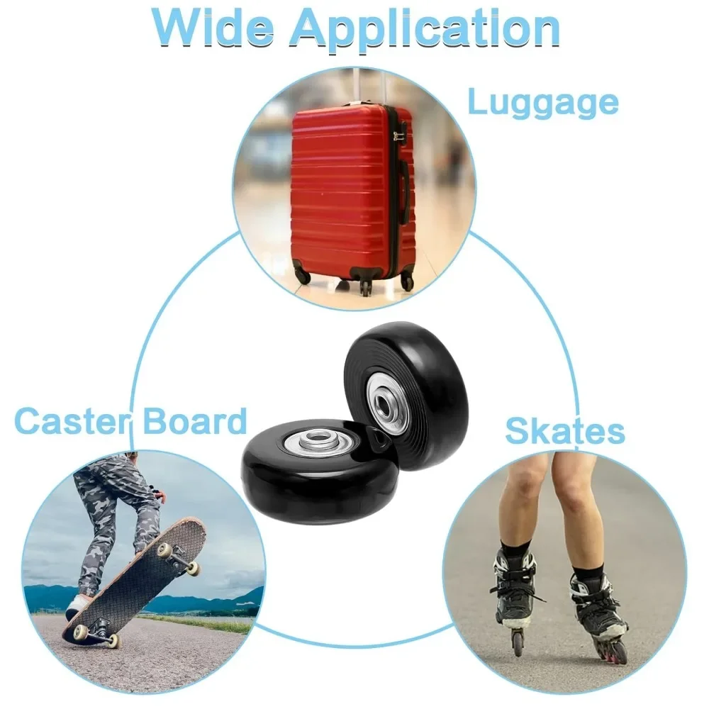 Luggage Wheels Luggage Suitcase Replace Wheel Roller Skate Repair Luggage Silent Wear Resistant Wheels