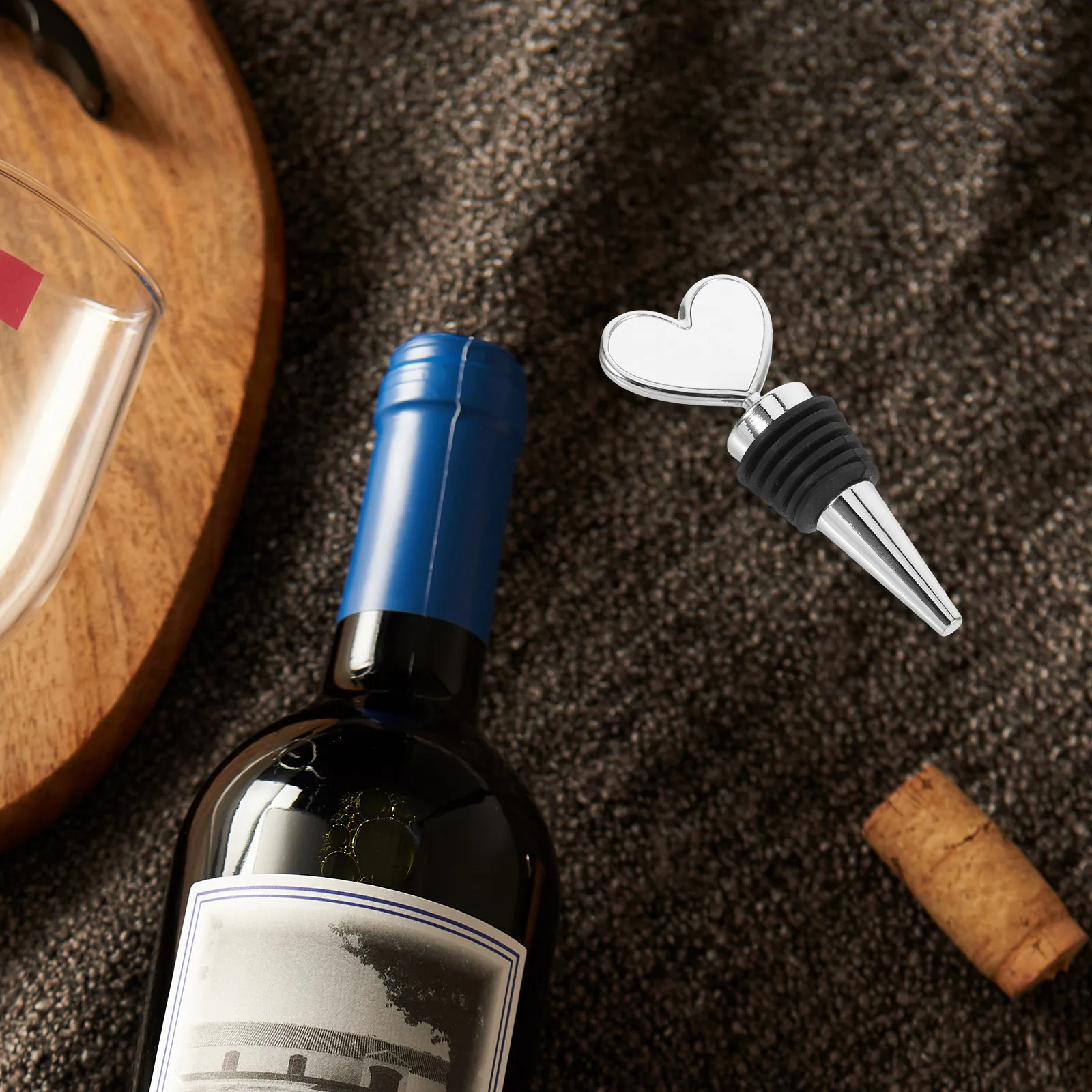 Wine Bottle Stopper Blank Aluminum Alloy Leakproof Sealing Plug DIY Decorative Sublimation Blank Metal Bottle Topper Reusable