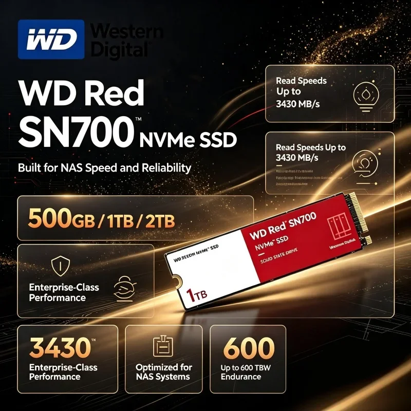 WD Red SN700 M.2 2280 PCIe 4.0 NVMe SSD Western Digital 500GB 1TB 2TB NAS Storage Internal Disk For Laptop Desktop PC Upgrade