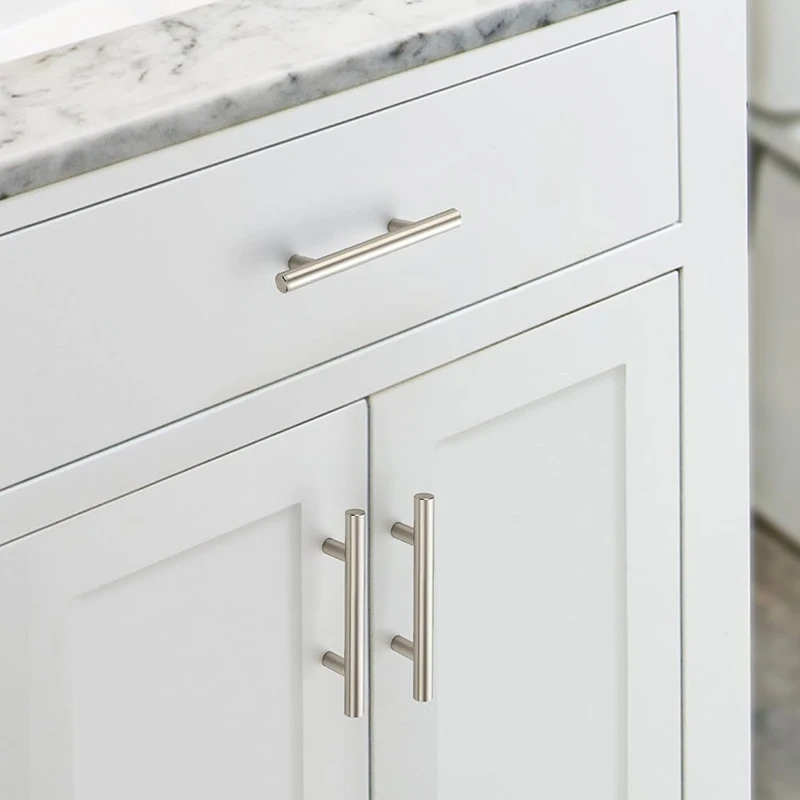 4/8 PCS Brushed Nickel Cabinet Pulls, 10/15/20cm (4/6/7.8 Inch) Stainless Steel Drawer Handles, Kitchen Cabinet Hardware