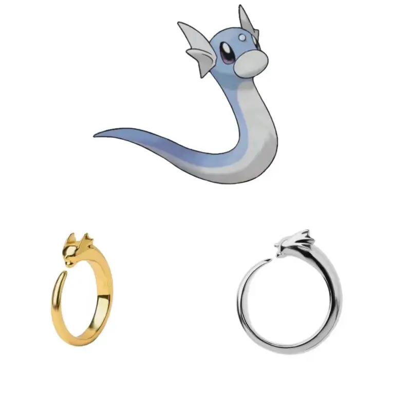 Pokemon Cartoon Animation Adjustable Ring Couples Teenagers Niche Simple High-Look Fashion Trend High-end Versatile Ring Gift