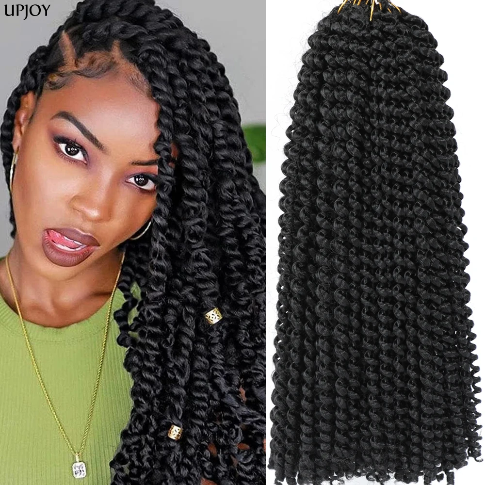 Passion Twist Hair 18 Inch Water Wave Crochet Hair Long Curly Hair Spring Twist Crochet Braid Hair Extensions for Soft Faux Locs
