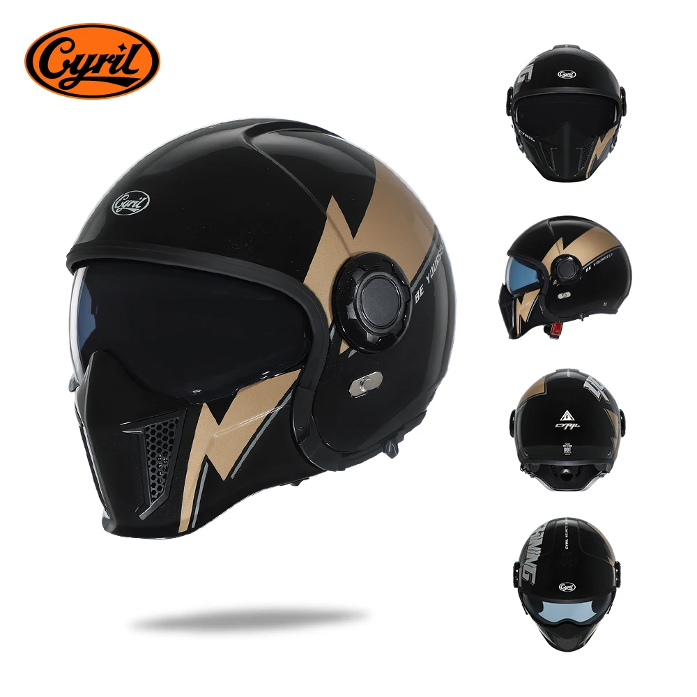 Modulaire Motorhelm Volledig Gezicht Open Helm Herenhelmen DOT ECE GOEDGEKEURD CYRIL OP12A Capacete De Moto Masculino - afbeelding 1