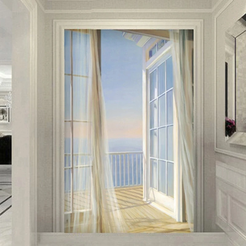Custom Wallpaper 3D Expand Space Balcony Scenery Modern Creative Art Mural Entrance Corridor Background Wall bedroom restaurant