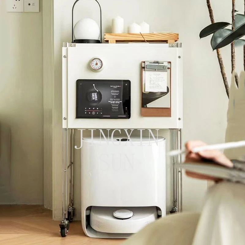 Sweeping robot living room storage cabinet cat litter box cart storage rack