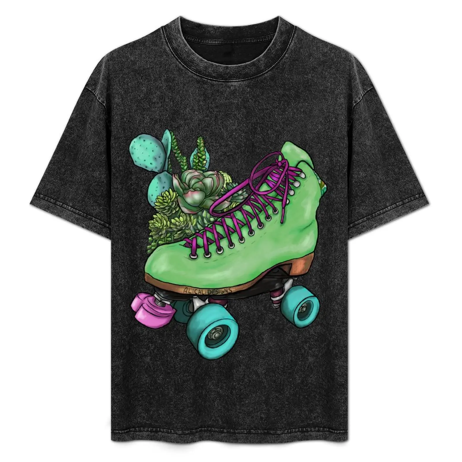 

Green Floral Skate T-Shirt anime t shirts oversize man graphic t shirt t shirts for man cotton soft man shirt cotton T-Shirt
