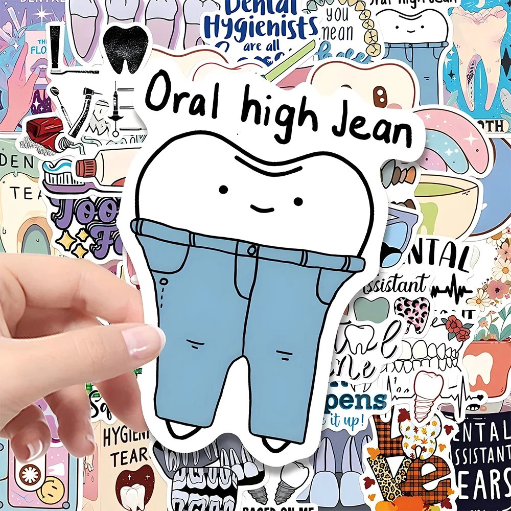 10/30/50pcs Cute Cartoon Dente Dentale Adesivi Divertente Creativo Graffiti Adesivo per I Bambini Giocattolo FAI DA TE Cancelleria Telefono Bagagli Decalcomanie