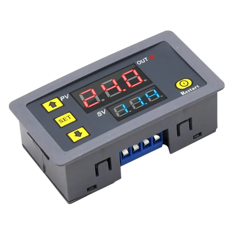 T3230 12/24/220V Digital Time Delay Relay Dual LED Display Cycle Timer Control Switch Adjustable Timing Relay Time Delay Switch