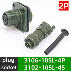 10SL Military mil5015 Series Industrial Round Connector ML3108A 3106A 10sl-4 10sl-3 2P 3P