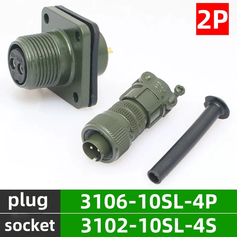 10SL military MIL-5015 series industrial circular connector ML3108A 3106A 10SL-4 2P threaded and snap on straight plug bent plug