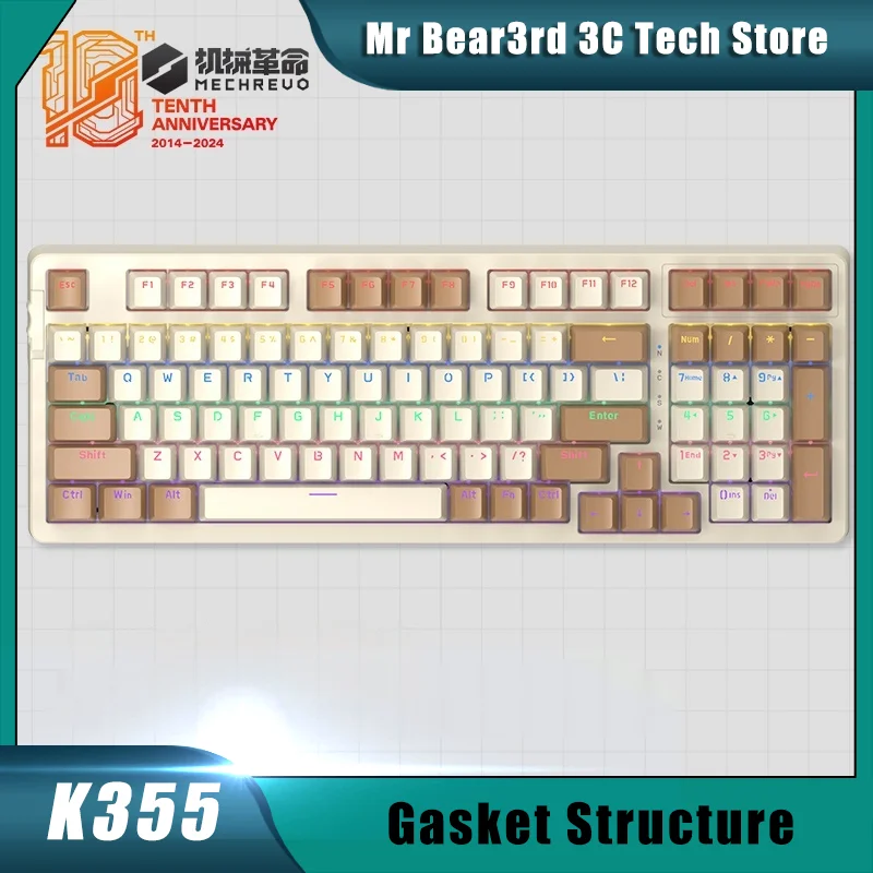 

Mechrevo K355 98-Key Wired Mechanical Keyboard Full-Key Conflict-Free Gasket Structure Office Learning Game Multi-Function