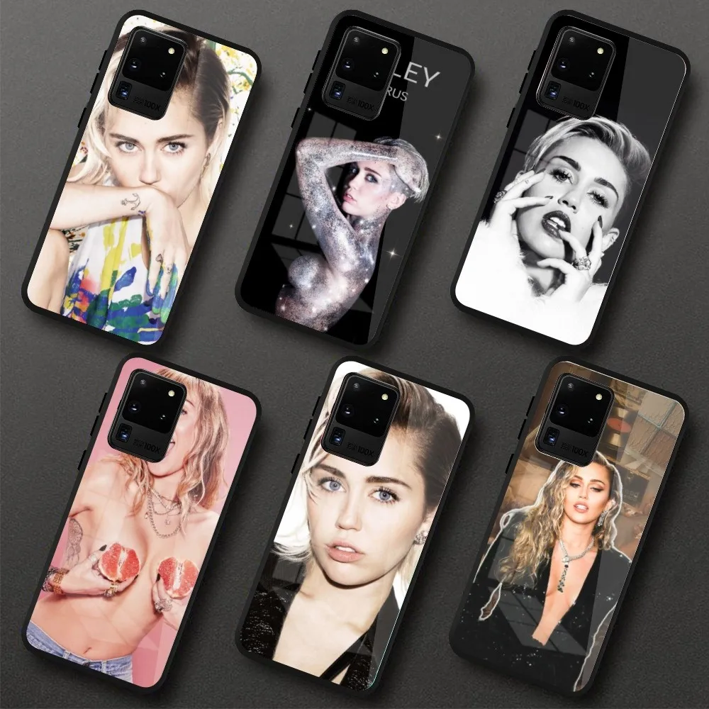 Cool Miley Cyrus Mobile Cell Phone Case for Samung S23 S22 S21 Pro Ultra A13 A33 A53 NOTE 20 PC Glass Phone Cover Funda