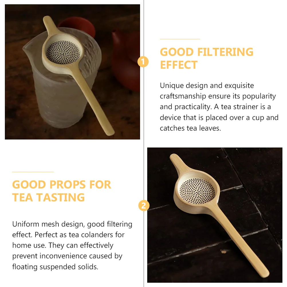 

Bamboo Filter Handmade Strainer Wear-Resistant Ergonomic Handle Comfortable Grip Long-Lasting Ceremony Accessory