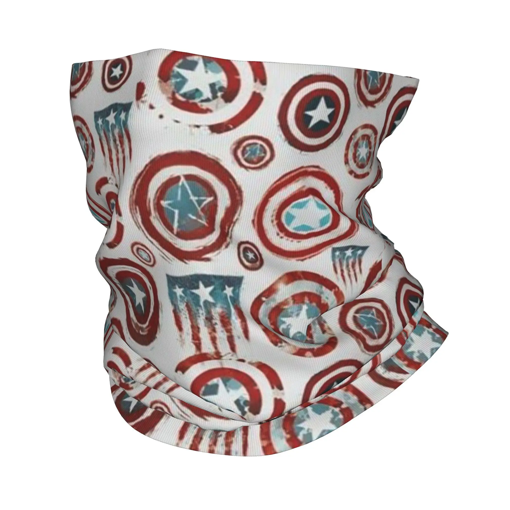 Custom Captain America Shield Vintage Bandana ฤดูหนาวคออุ่นผู้หญิง Windproof Wrap ผ้าพันคอใบหน้าสําหรับเดินป่า Gaiter แถบคาดศีรษะ