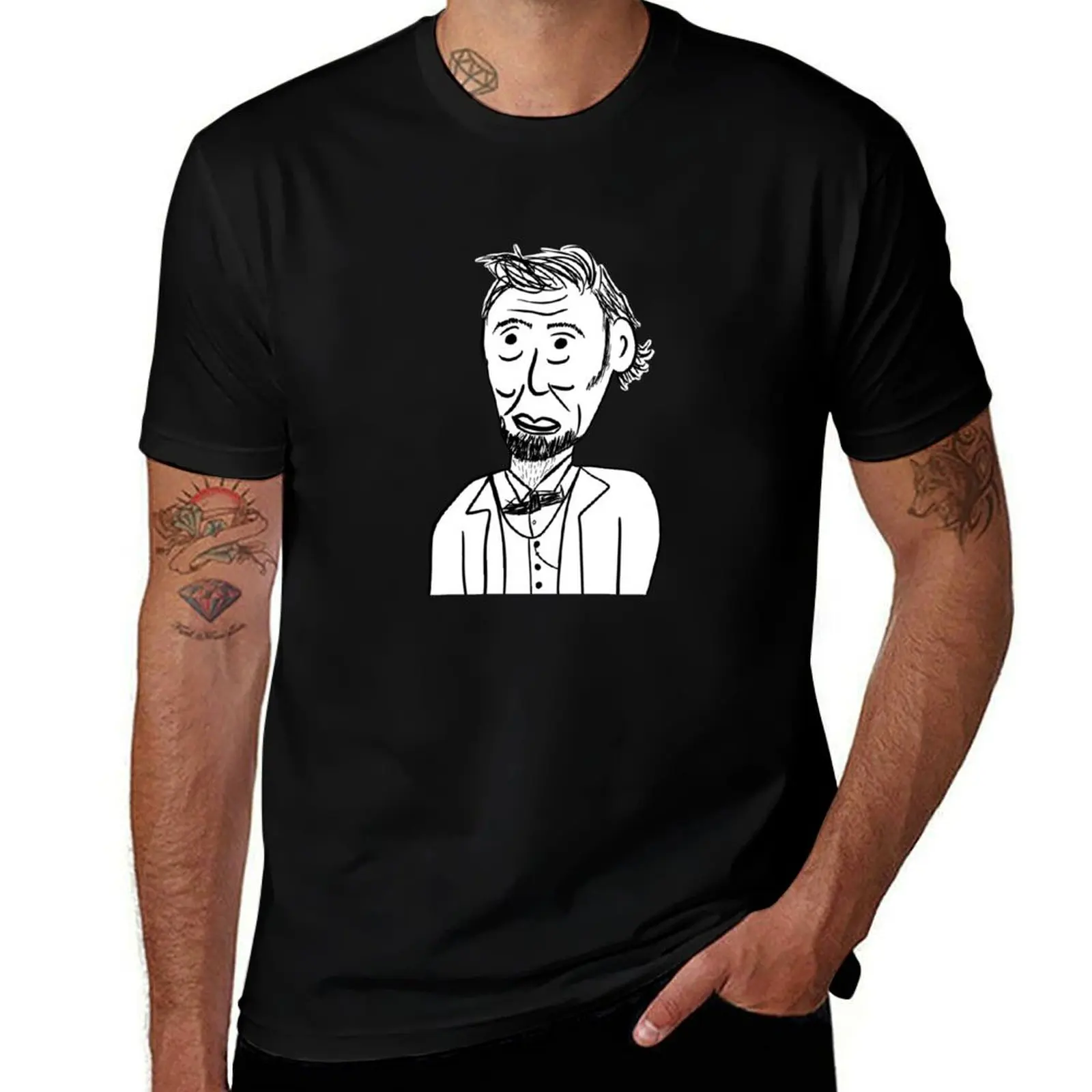 

Poorly Drawn Abraham Lincoln T-Shirt t shirt custom print t shirt for man 100 percent cotton man graphic t shirt T-Shirt