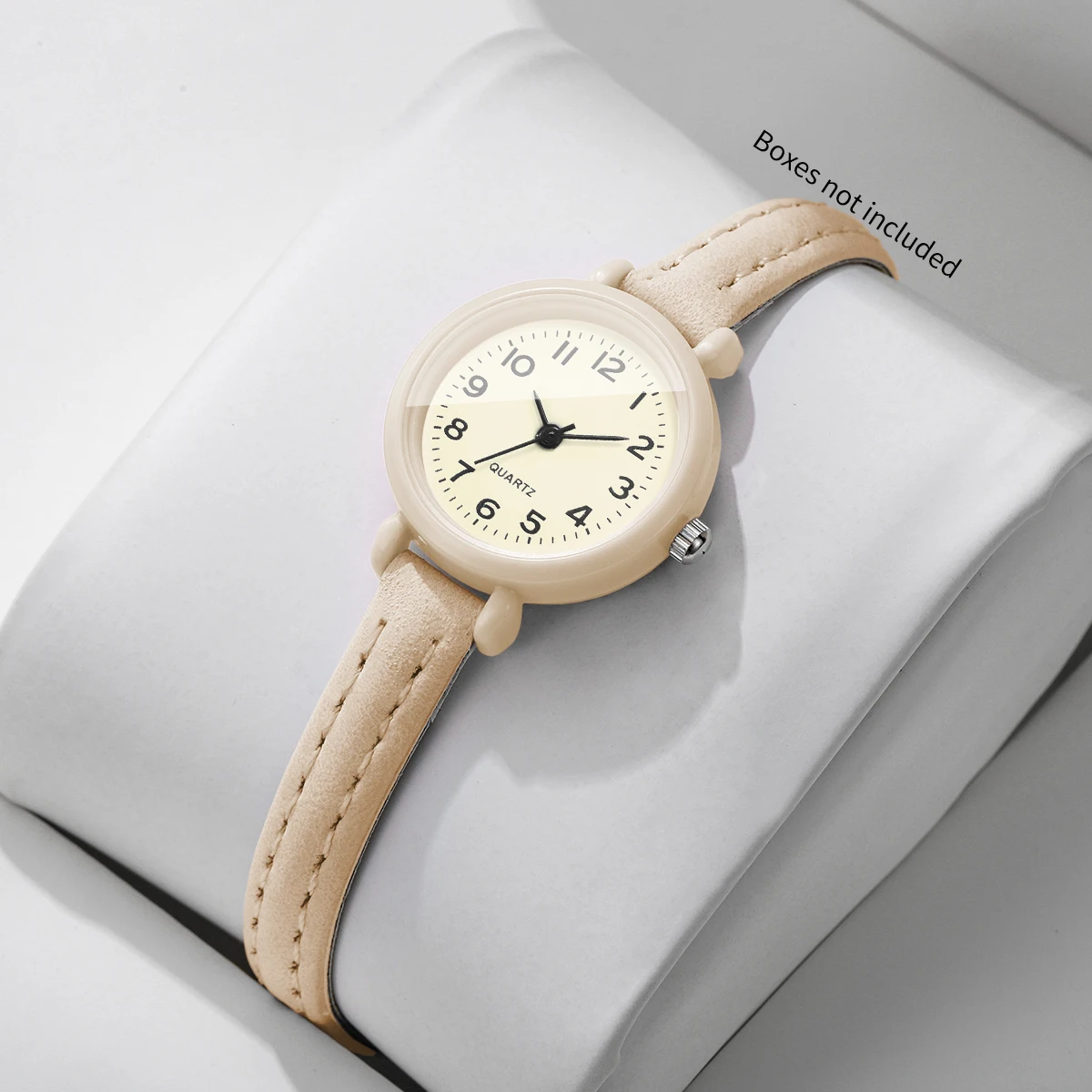 Elegant Small Arabic Dial Women Quartz Watch Ultra-thin Leather Strap Minimalist Ladies Wristwatch Relogio Feminino（Without Box）