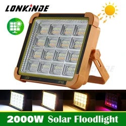 2000Watt USB Rechargeable LED Solar Flood Light 10000LM with Magnet Strong Light Portable Camping Tent Lamp Work Repair Lighting