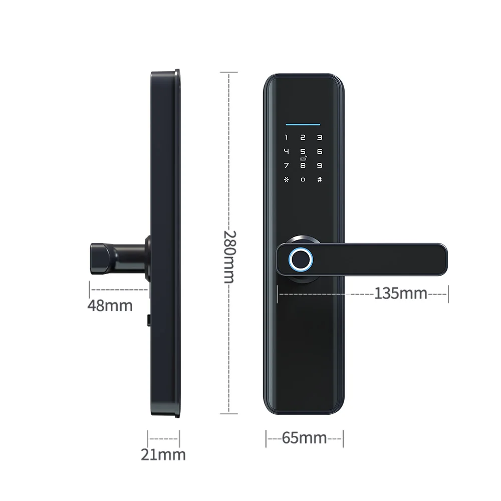 Smart home Tuya WIFI APP Anti Theft Fingerprint Door lock Biometric Digital Handle Electronics Password Card Keyless Management