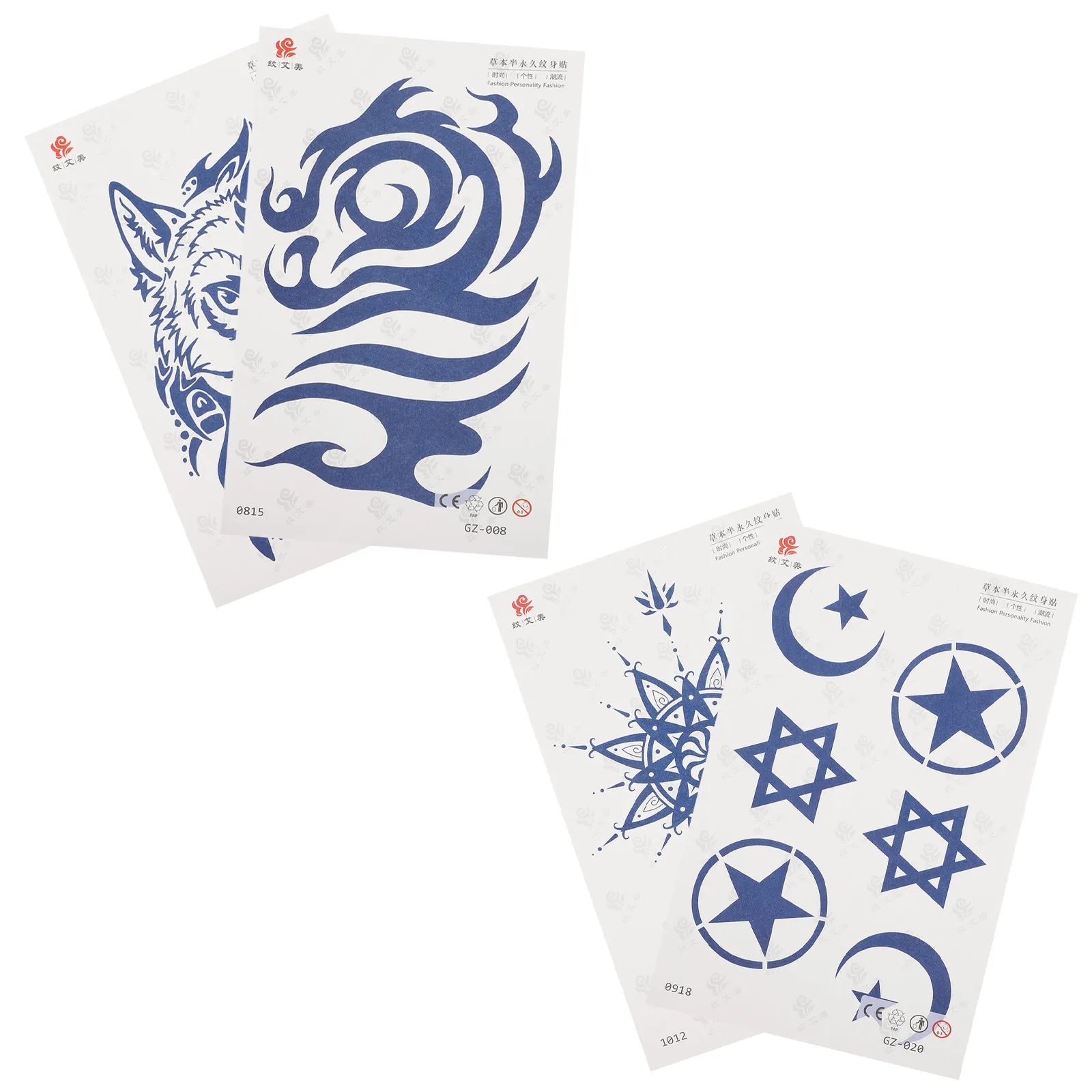 

Набор из 4 временных татуировок в этническом стиле: наклейки для тела и лица, переводные татуировки в стиле викингов, устойчивые к выцветанию, для летних мероприятий и вечеринок