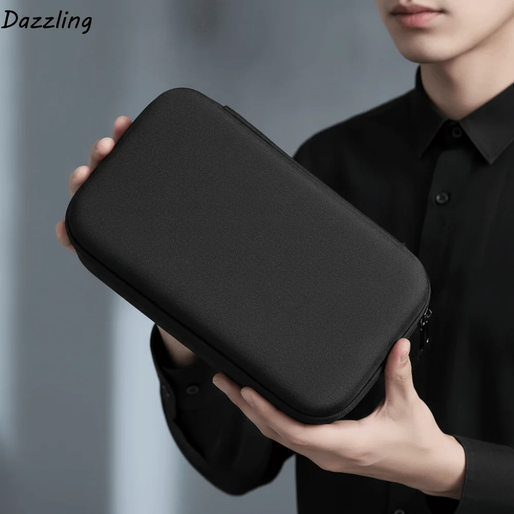 Dustproof Sunglasses Storage Box Inner Mesh Pocket Hard Shell EVA Hard Glasses Case Lightweight Protective Fabric Carry Handle