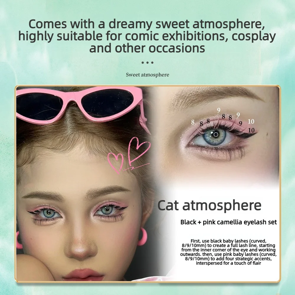 Dreamy Pink Camellia Flower Lashes | Soft White & Pink Hybrid | Cosplay & Comic Con MakeupComic Con & Dreamy Atmosphere Looks