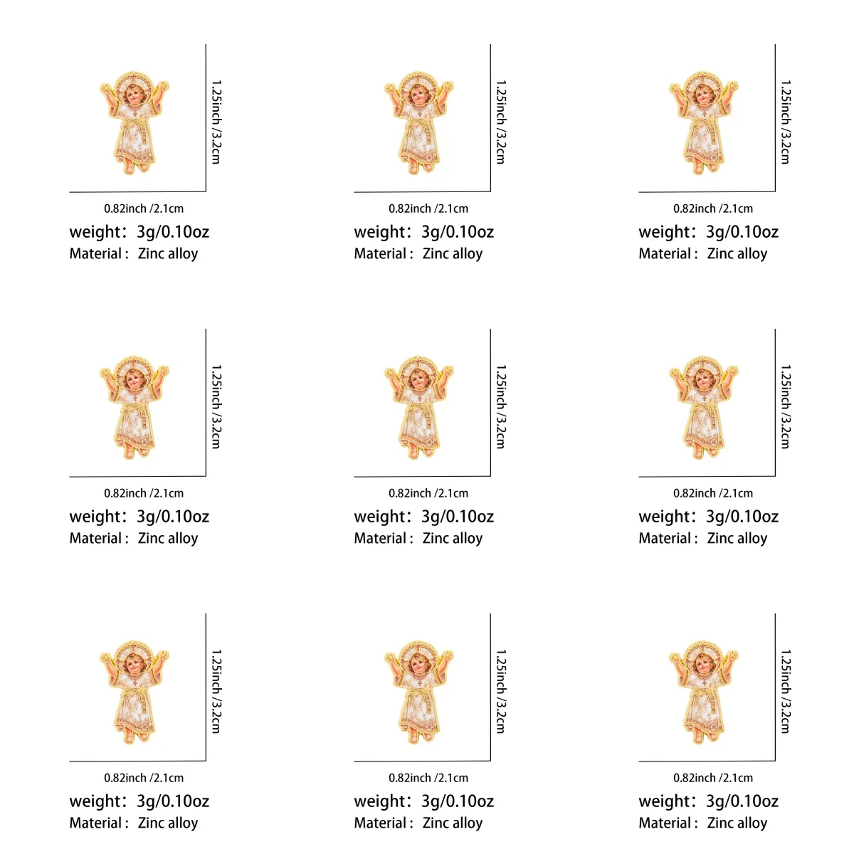 9 Stück religiöse Kinder-Emaille-Pins, Vintage katholische Figuren-Brosche, Anstecknadel für Rucksack, Kleidung, dekorative Accessoires, Geschenk – Detail 1