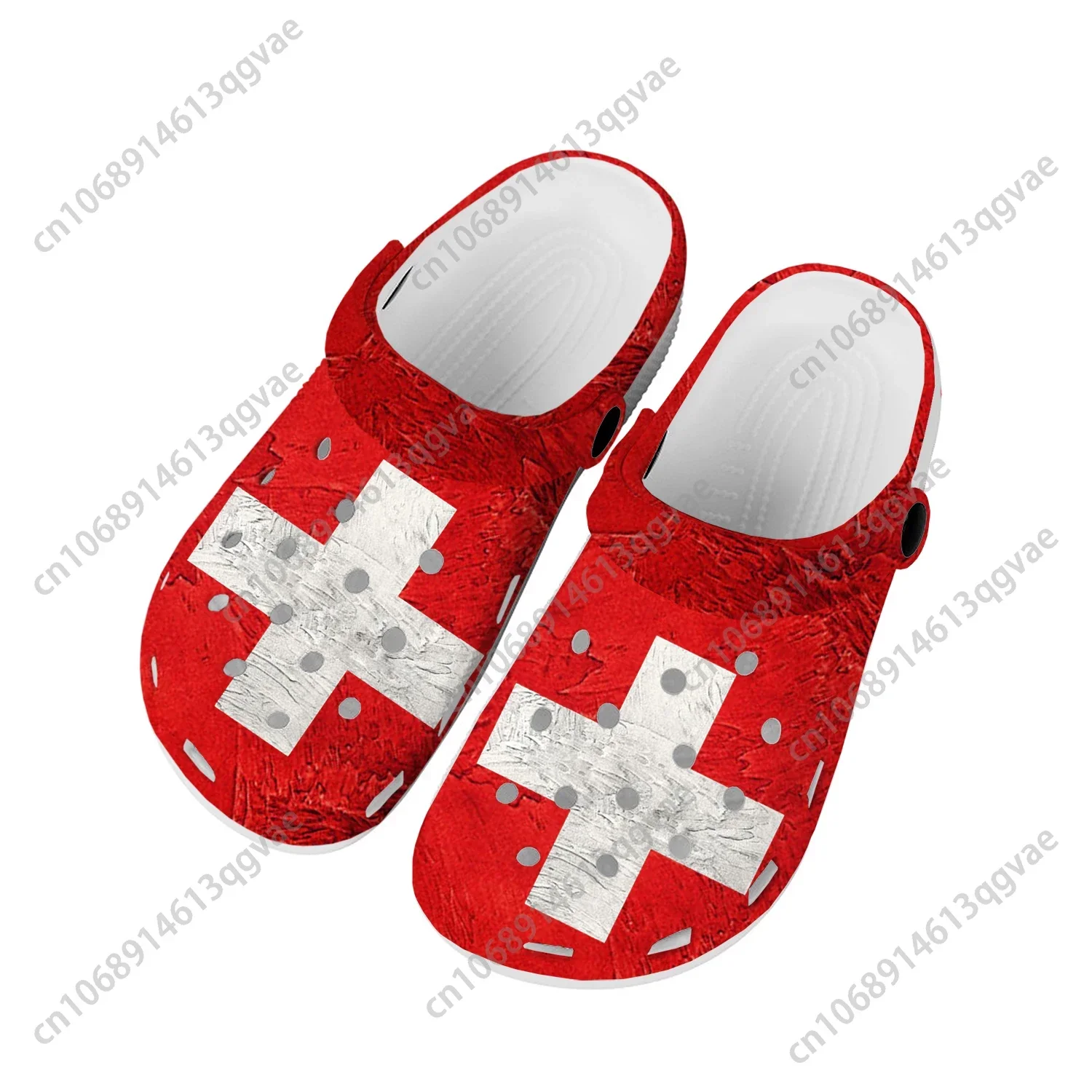 

Swiss Flag Home Clogs Custom Water Shoes Mens Womens Teenager Switzerland Shoe Garden Clog Breathable Beach Hole Slippers