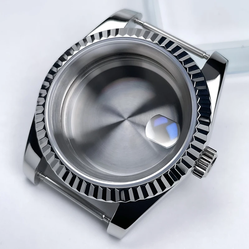 39mm NH35 Gehäuse DJ Lünette Edelstahl Präsident Armband Saphirglas für Seik Mod Teile Fit NH35 NH36 Uhrwerk Uhrengehäuse – Detail 4