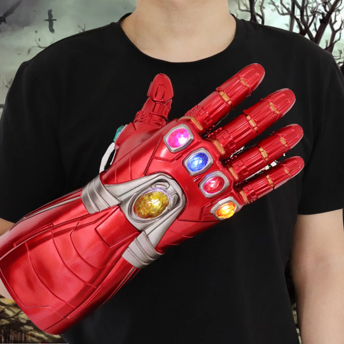 1PC Cos PVC Infinity Gauntlet LED Light Thanos Gloves  Gauntlet LED Thanos Gloves 1:1 Superhero Halloween Superhero Weapon Props