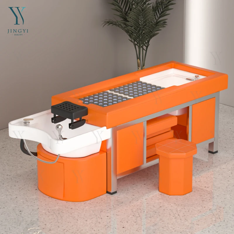 

Customized Modern Headspa Moxibustion Shampoo Bed Hair Salon Washing Salon Pedicure Foot Spa Bed with Storage Cabinet