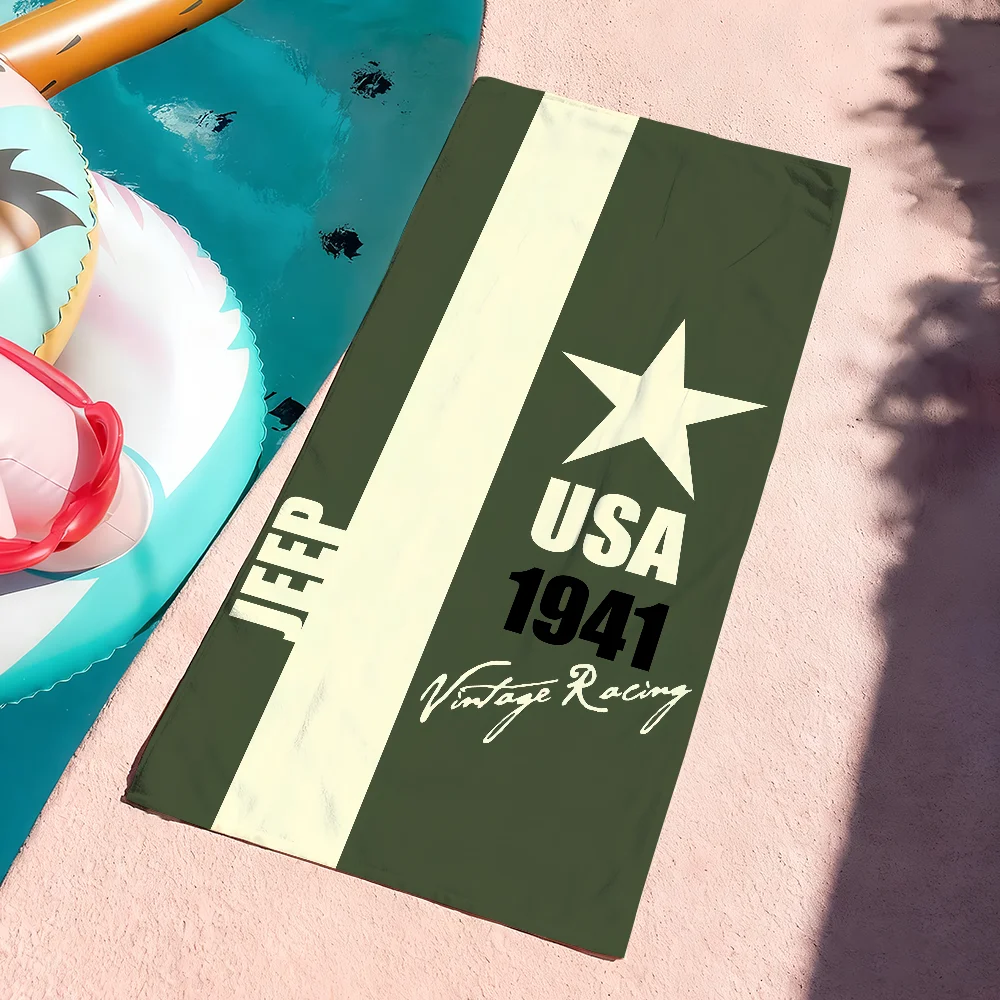 Fashion Racing Towel Soft Pool Gift For Travel Gym Shower Camping Quick Dry Sports J-JeepS-S Logo Large Beach Towels