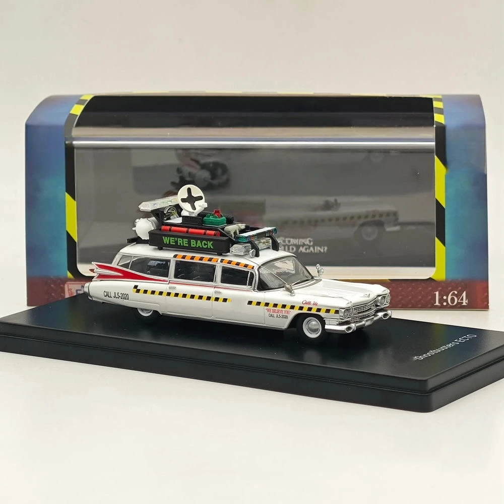 YS 1/64 لـ Ghostbusters ECTO-1A Diecast نموذج سيارة مصغرة مجموعة نماذج لعبة السيارة هدية