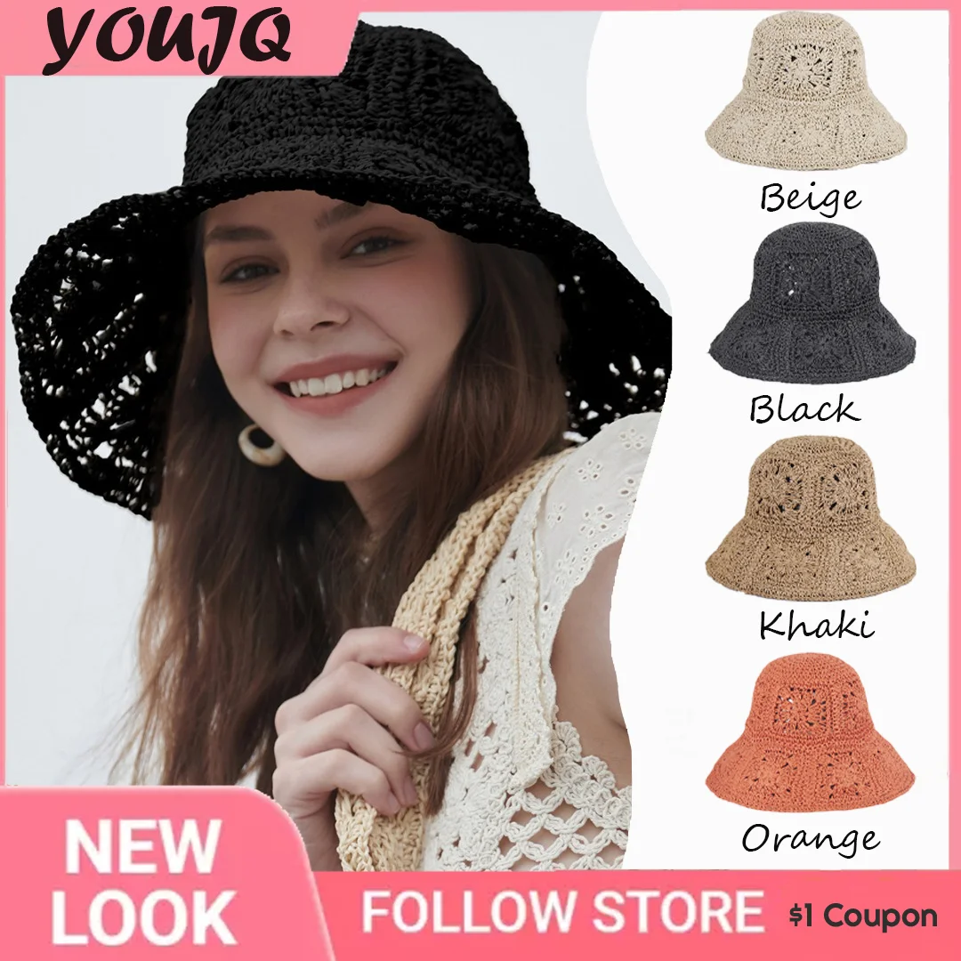 

Stylish Crochet Sun Protection Fisherman Hat for Women with Large Foldable Eaves