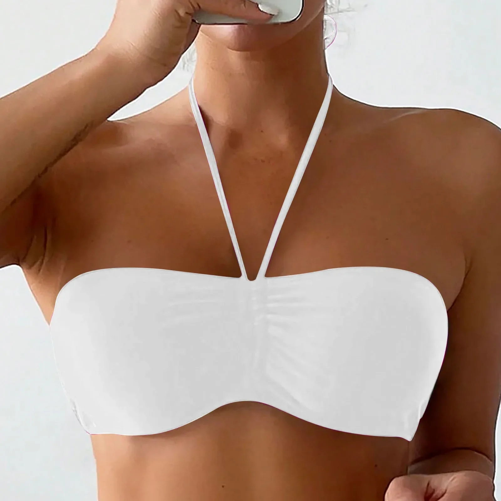 النساء Underwire بيكيني أعلى رفع السباحة أعلى سوللي البرازيلي مبطن ملابس السباحة قمم ثوب السباحة قمم لا أسفل لملابس سباحة حريمي الصيف