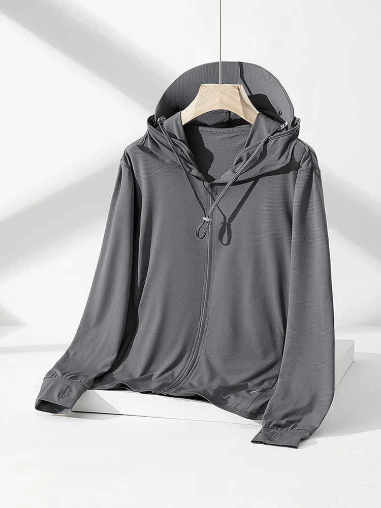 

New UPF50+Ice Silk Sunscreen Clothing for Men's Summer Outdoor UV Protection Comfortable Cool Breathable Couple Home Coat