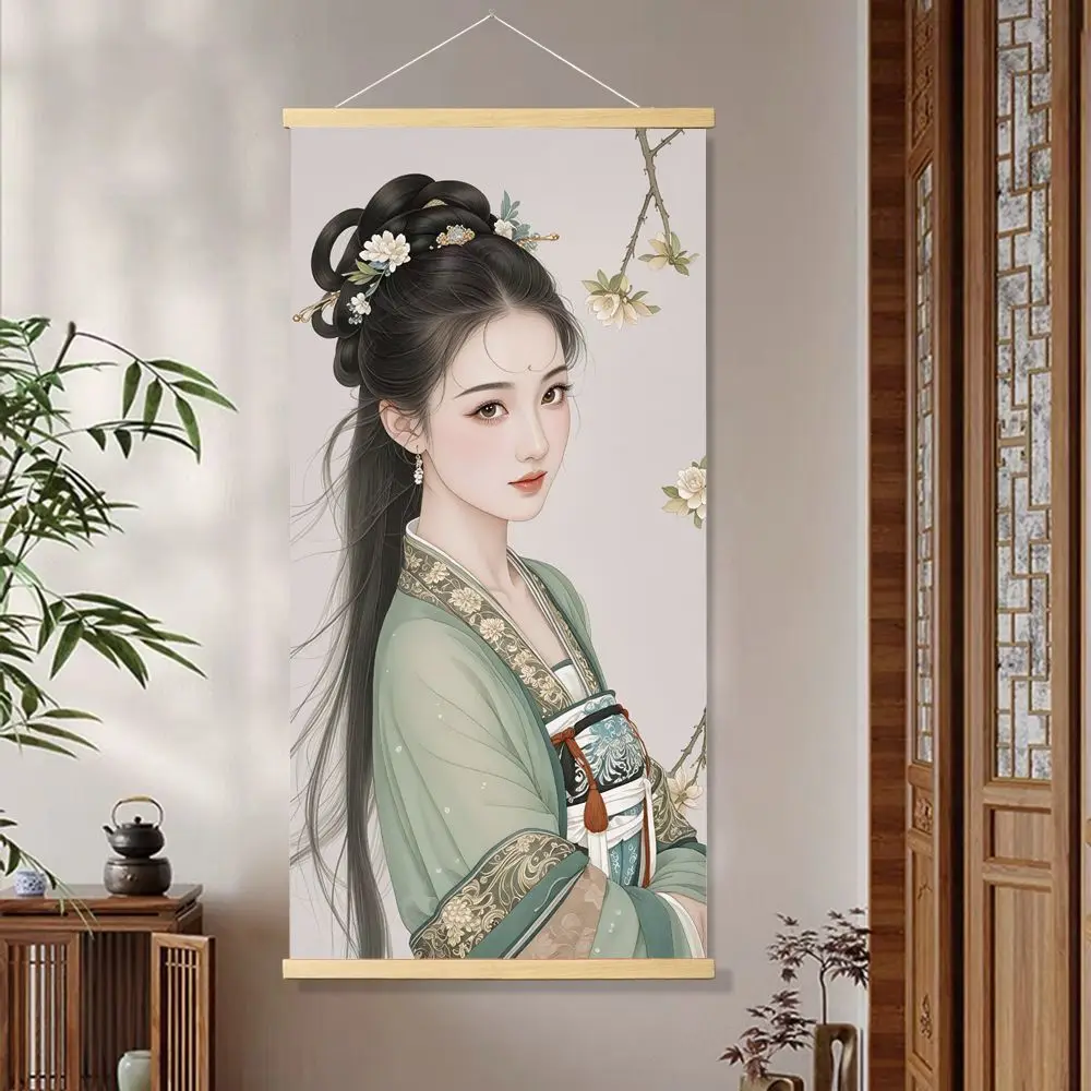 Chinese Vintage Scroll Wall Painting Home Decor Aesthetic Canvas Art Poster