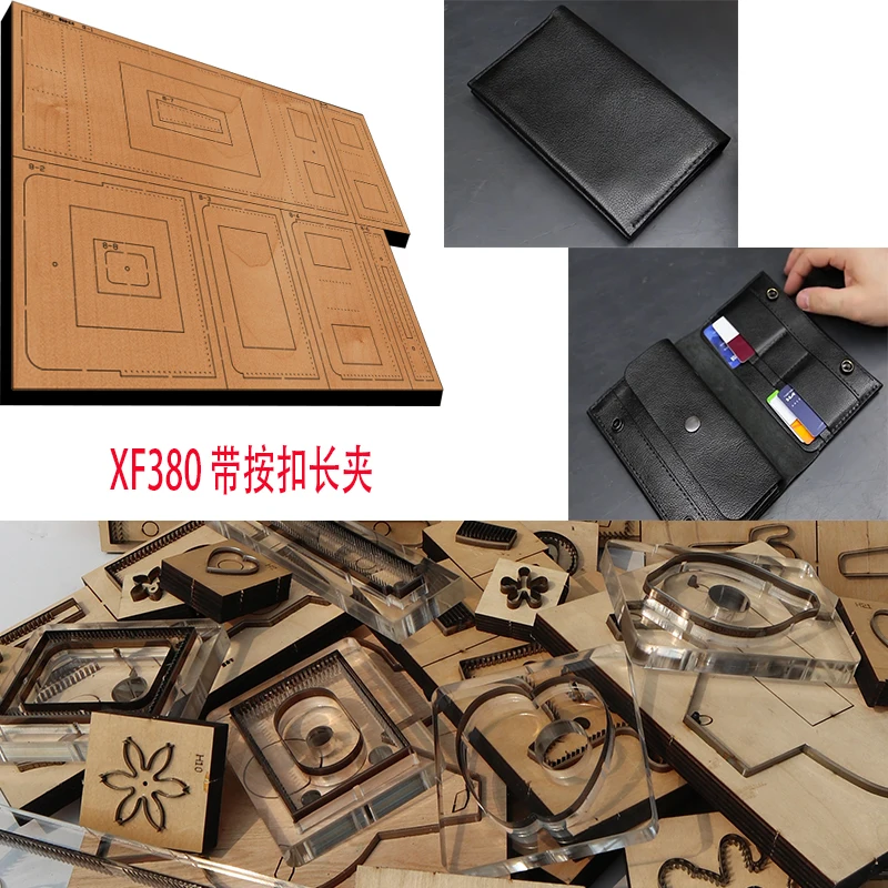 

New Japan Steel Blade Wooden Die Snap long clip wallet Leather Craft Punch Hand Tool Cut Knife Mould XF380