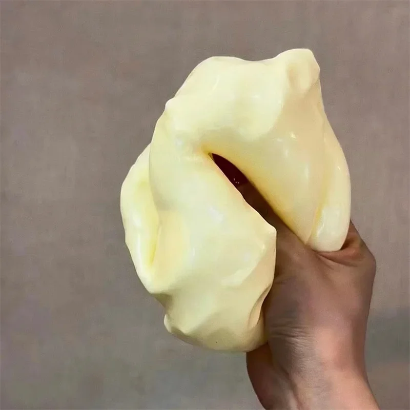 Trending ASMR Jumbo Cheese Cube Stress Ball No Bounce Soft Squeeze Sensory Fidget Toy Stress Relief Relaxing Gift For All Ages
