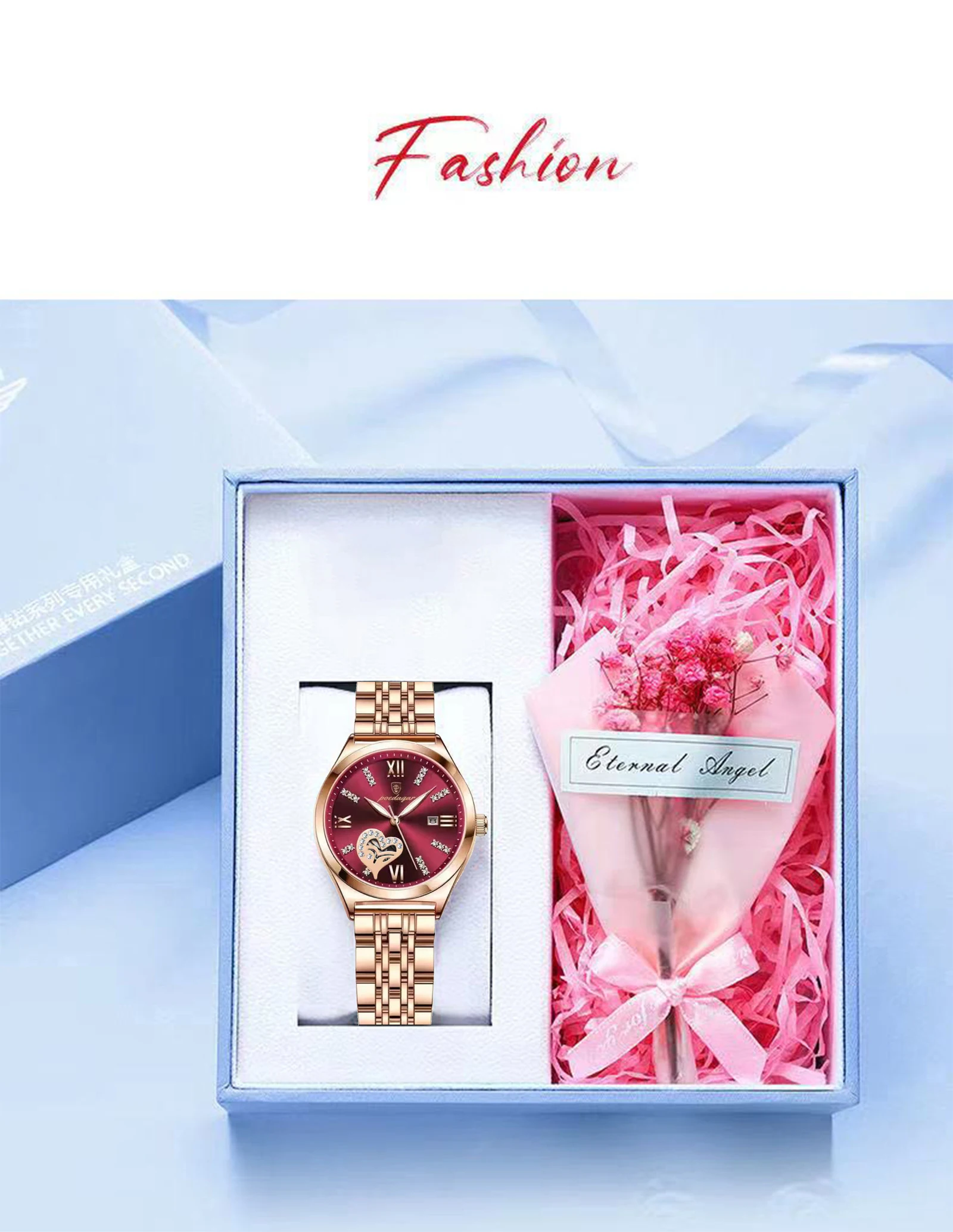 POEDAGAR Luxus Uhren Für Frauen Wasserdicht Leucht Datum Edelstahl Frau Uhr Elegante Mode Quarz Damen Armbanduhr – Detail 5
