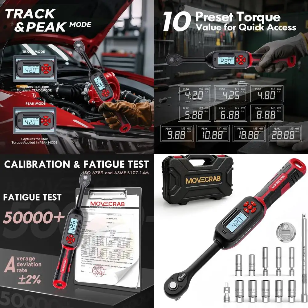 

14-Piece 3/8-Inch Drive Spark Plug Socket Set with 3/8" Torque Wrench (4.2-85 N.m/3-62.6 Ft.Lb), Swivel Magnetic Spark Plug Sock