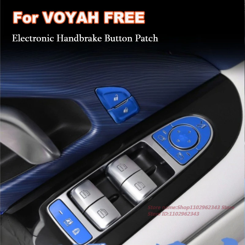 For VOYAH FREE Electronic Handbrake Button Patch Window Lift Door Unlock Headlight Switch Transparent Aluminum Alloy Modified