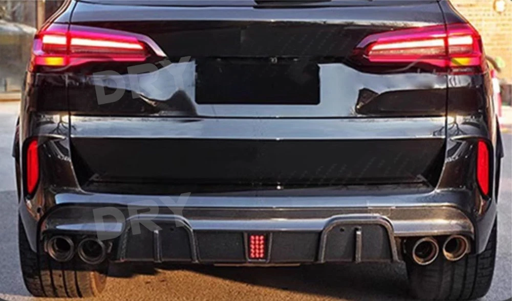 ألياف الكربون M نمط المصد الخلفي الشفاه الناشر لسيارات BMW F95 X5M F96 X6M 2020-2024 الناشر الخلفي الذقن الجسم أطقم FRP اكسسوارات