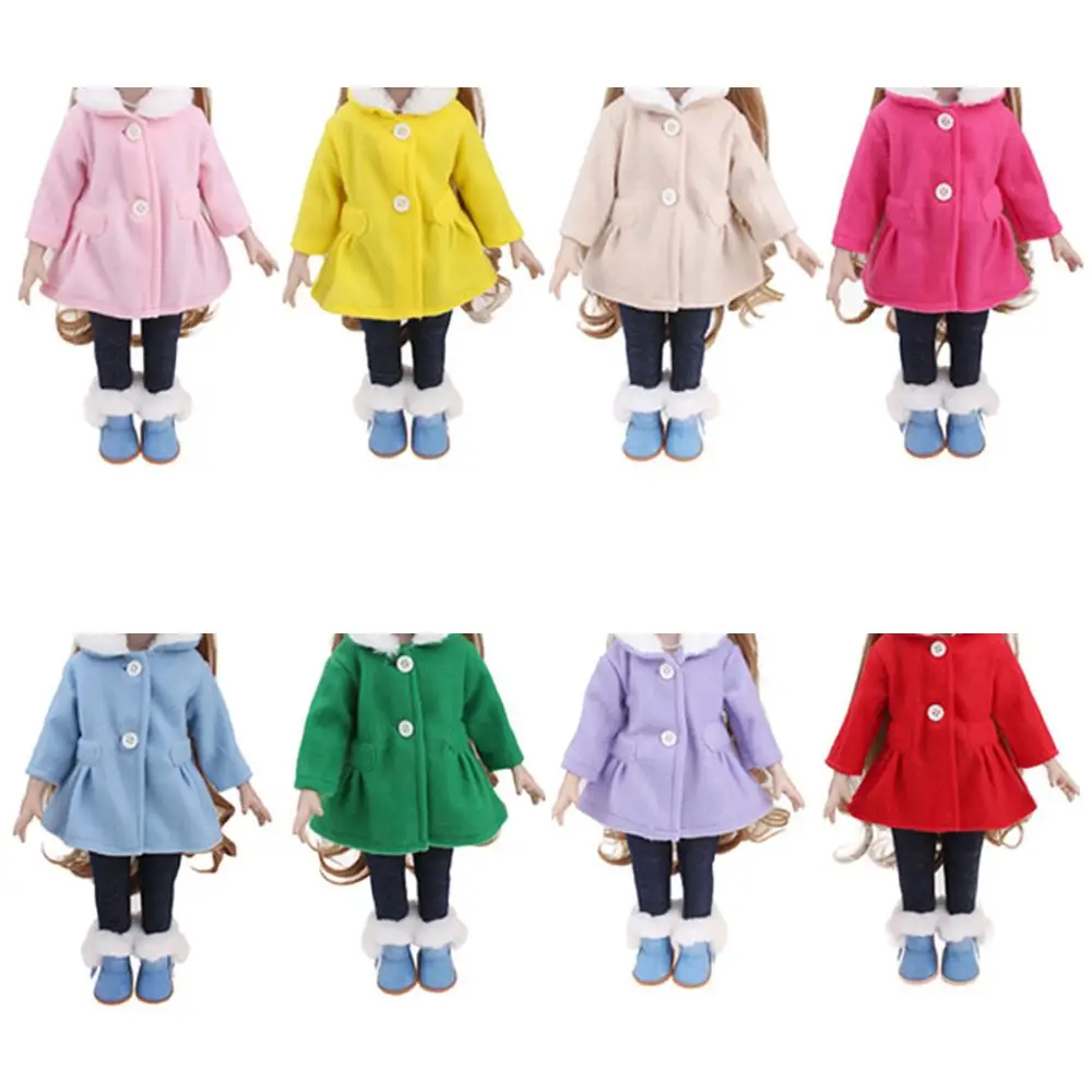 Fashion Warm Plush Doll Clothes Fur Collar Coat Doll Down Jackets Doll Accessories