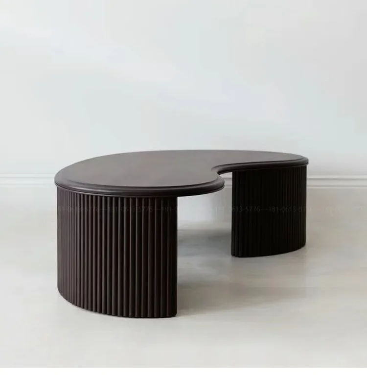 Irregular curved solid wood American tea table desk