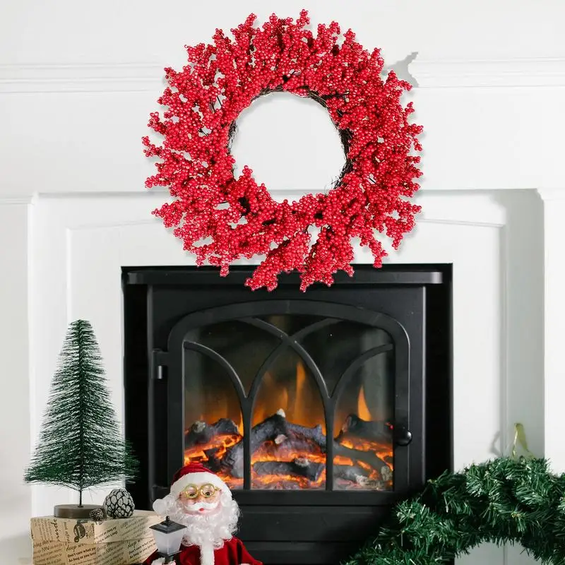 

Red Berries Christmas Wreath Christmas Red Front Door Garland Winter Wreath With Red Berry Artificial Door Christmas Wreaths For